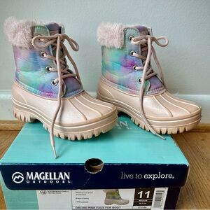 Magellan orchid pink faux fur waterproof boot